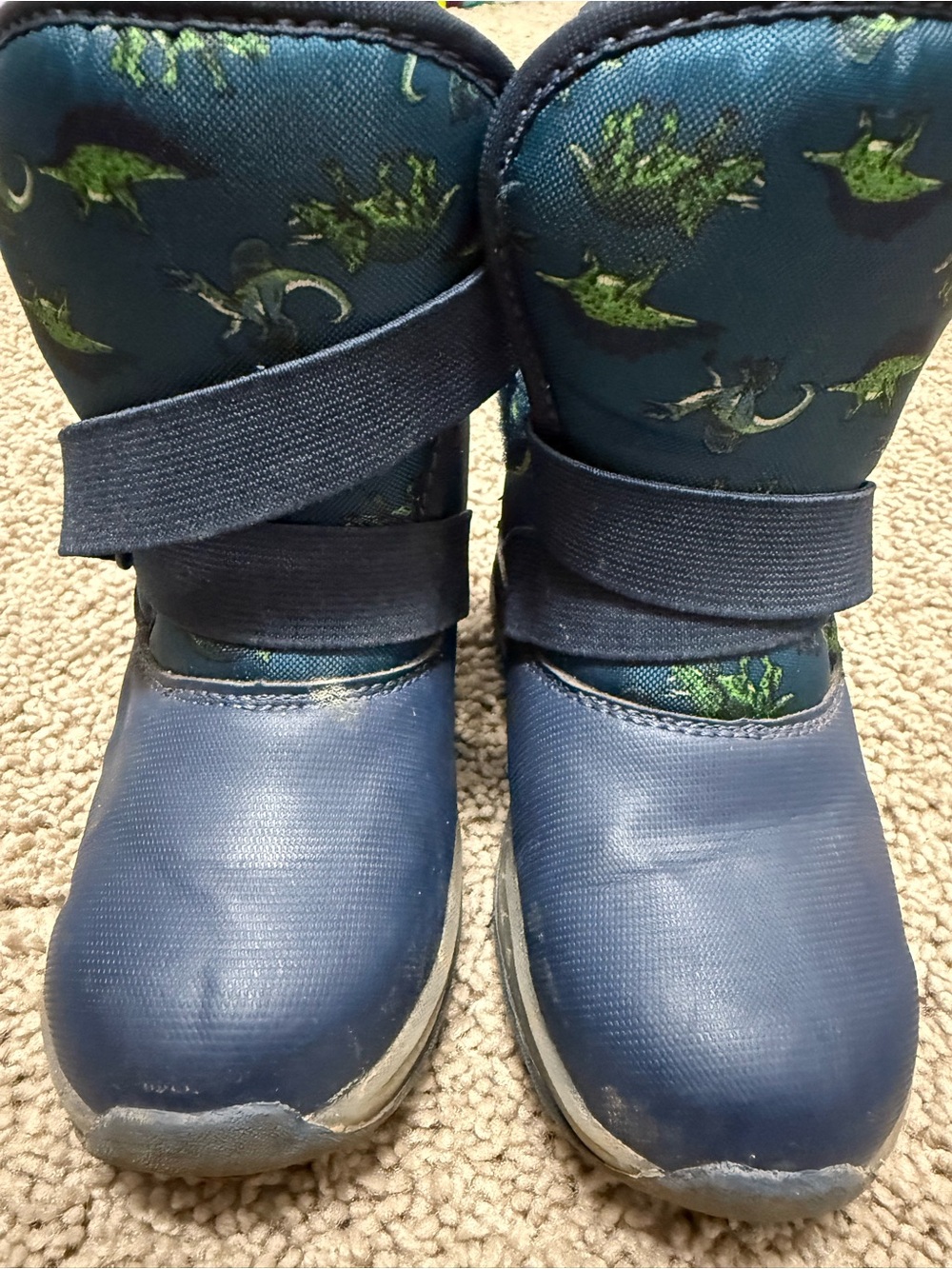 Carter's Navy Blue Boots with Green Dinosaur Print
